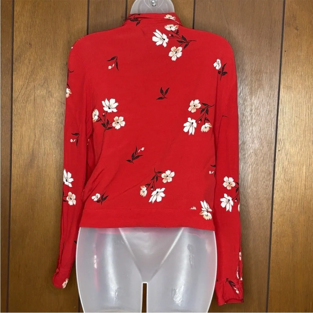 Abercrombie & Fitch Red Floral Blouse - Picture 2 of 5